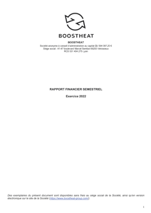 Rapport financier semestriel 2022  (French version only)